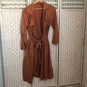 Faux Suede Light Long Jacket